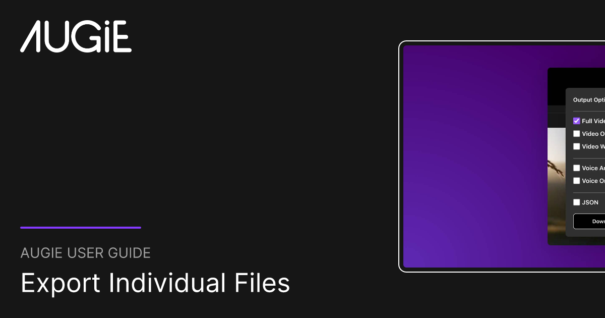 Export Individual Files | Augie User Guide
